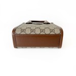 古驰 Retro 系列 GG Supreme 老花拼皮迷你托特包